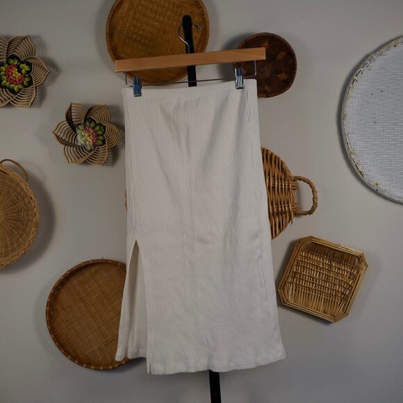 Womn Ribbed Pencil Michelle Skirt White Womens Size XS - Picture 2 of 7